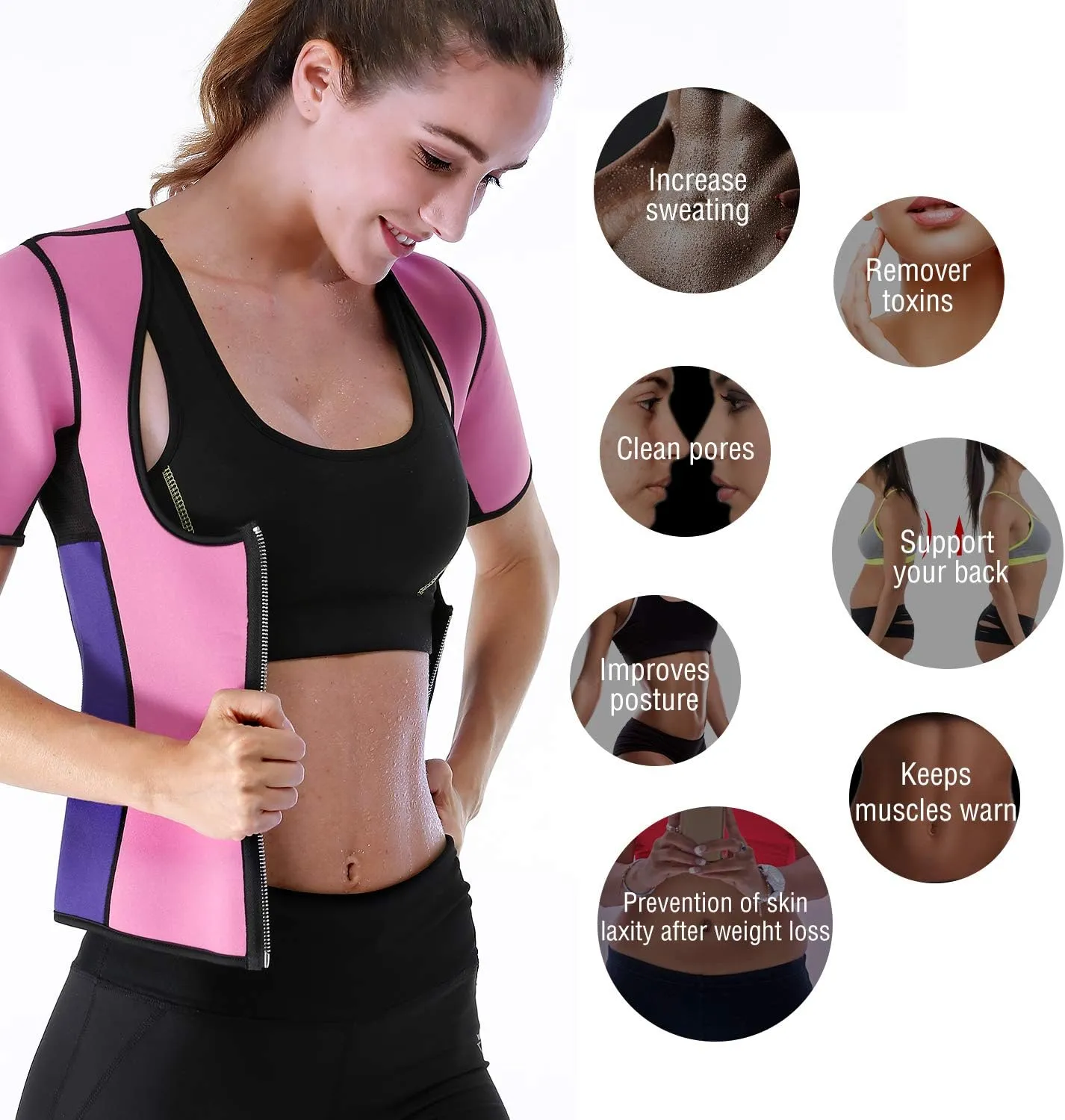 Women's Body Shaper Sauna Vest Suit Sweat Waist Trainer Workout Tank Top Fitness Neoprene Shirt Running