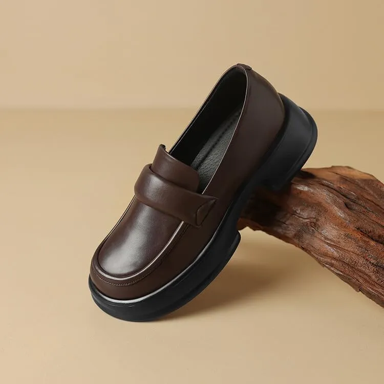 Women's Casual Loafers Super Soft Sole Daily Work School Dating Commuter Shoes Micro Round Square Toe Platform Low Heel Loafers.