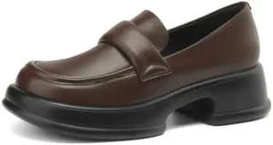 Women's Casual Loafers Super Soft Sole Daily Work School Dating Commuter Shoes Micro Round Square Toe Platform Low Heel Loafers.