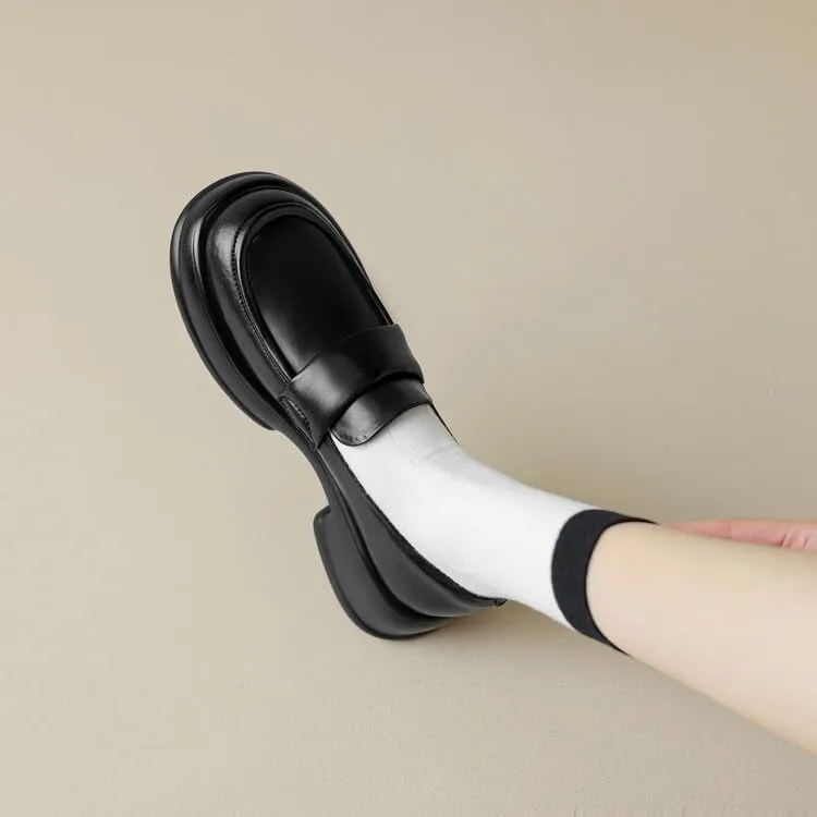 Women's Casual Loafers Super Soft Sole Daily Work School Dating Commuter Shoes Micro Round Square Toe Platform Low Heel Loafers.