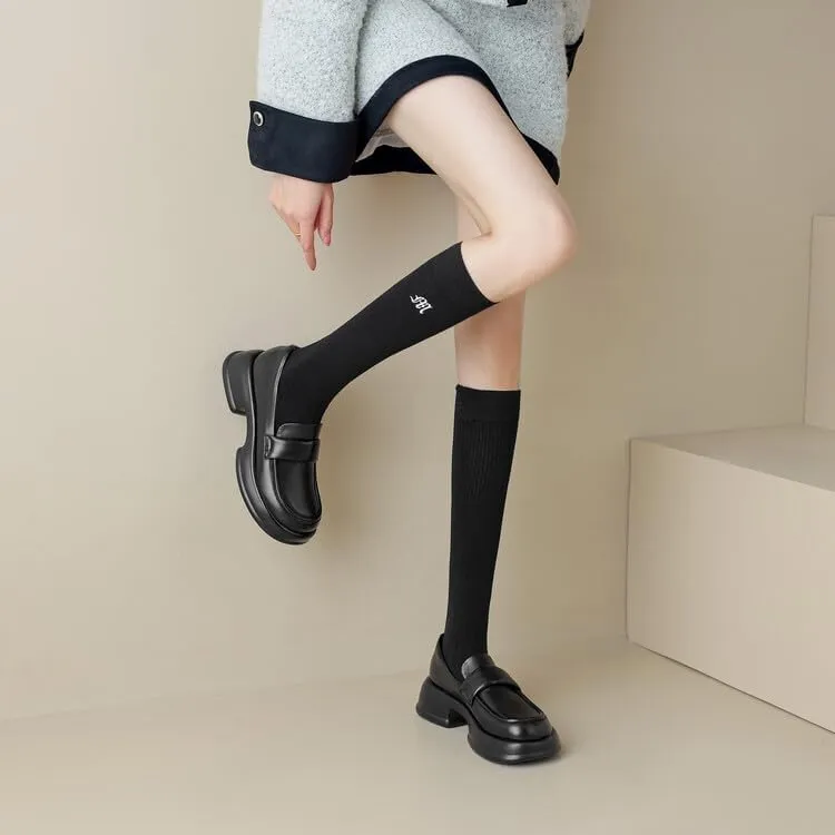 Women's Casual Loafers Super Soft Sole Daily Work School Dating Commuter Shoes Micro Round Square Toe Platform Low Heel Loafers.