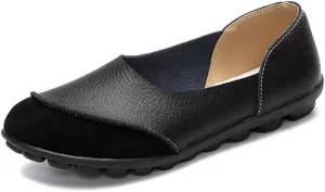 Women's Cowhide Leather Loafers Flats Moccasins Slip-On