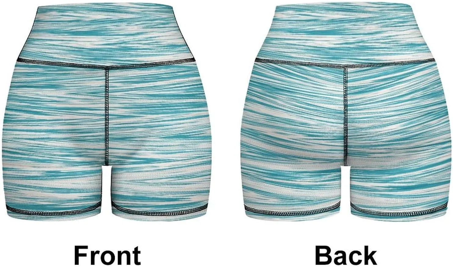 Women's Green Dyed Stripe Workout Sets 2 Piece Gym Sets High Waisted Yoga Shorts with Sports Bra