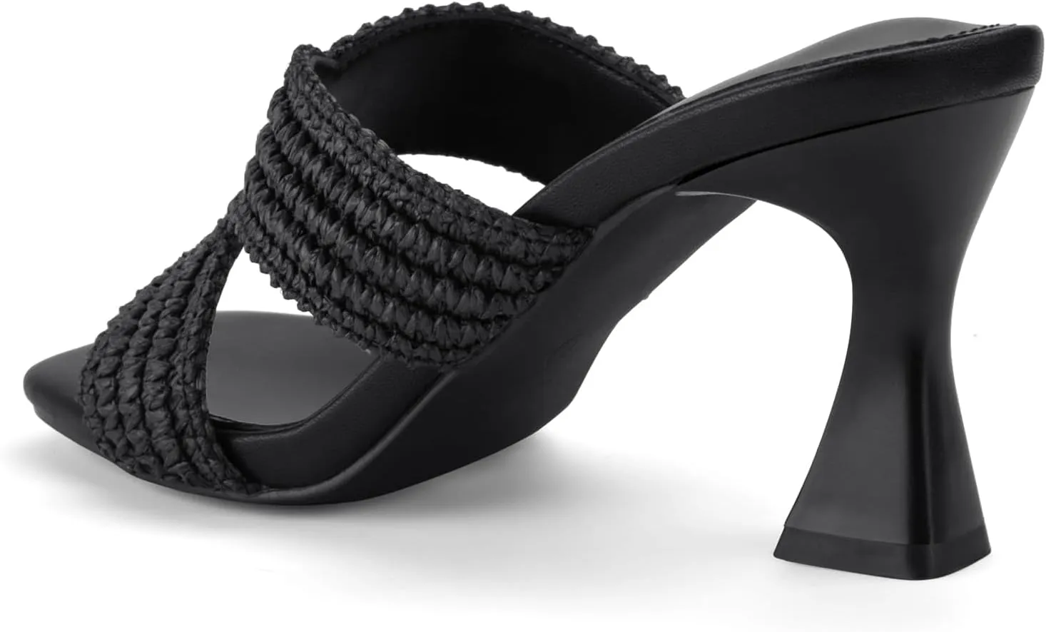 Women’s Heeled Sandals Slip On Chunky Square Toe Mule Sandals Open Toe Slide Casual Summer Dressy Sandals