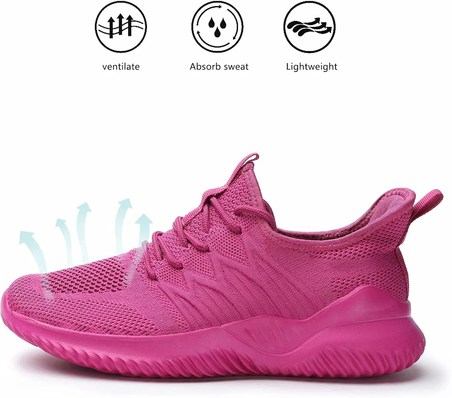 Women's Ladies Tennis Shoes Running Walking Sneakers Work Casual Comfor Lightweight Non-Slip Gym Trainers