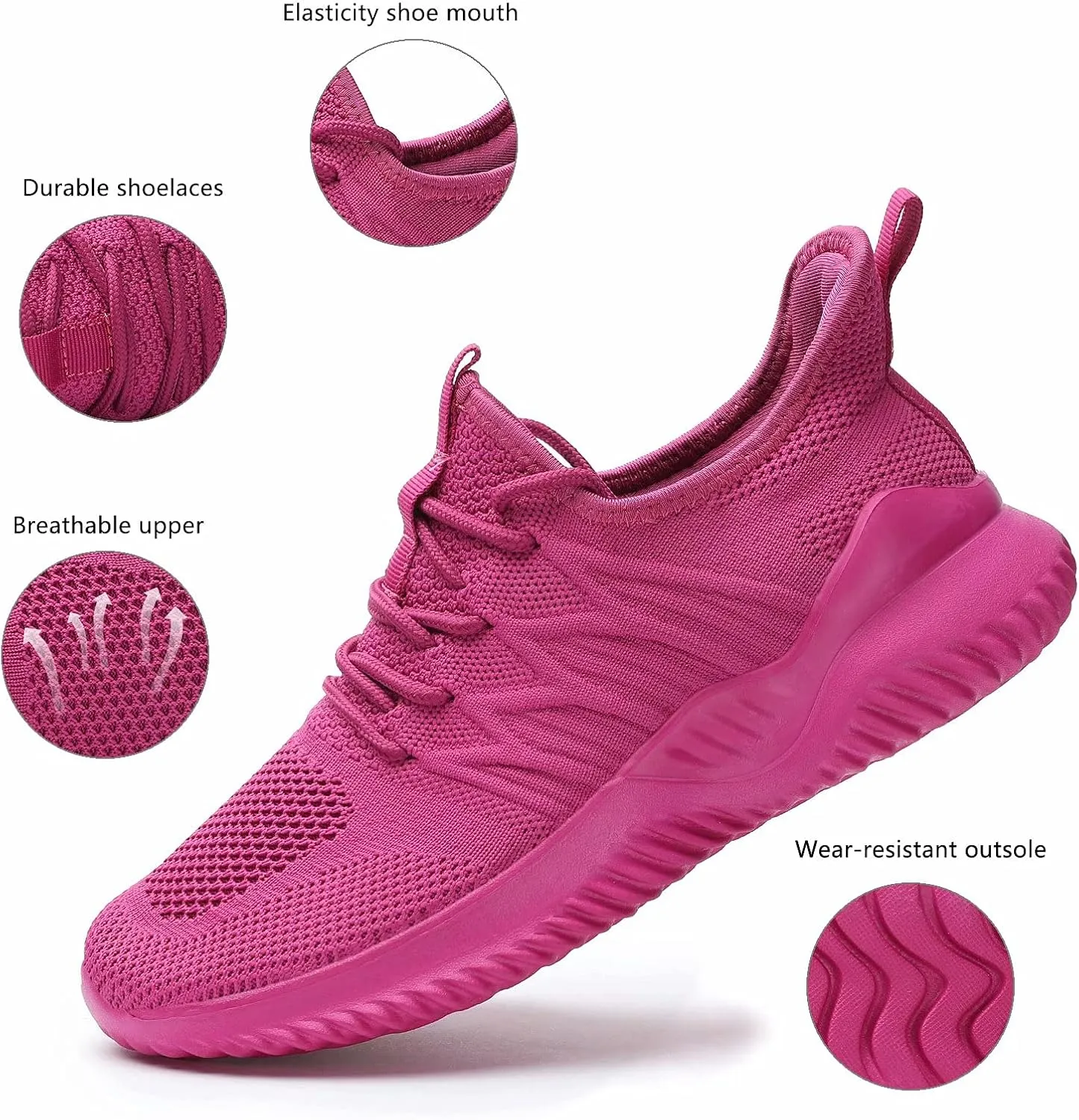 Women's Ladies Tennis Shoes Running Walking Sneakers Work Casual Comfor Lightweight Non-Slip Gym Trainers