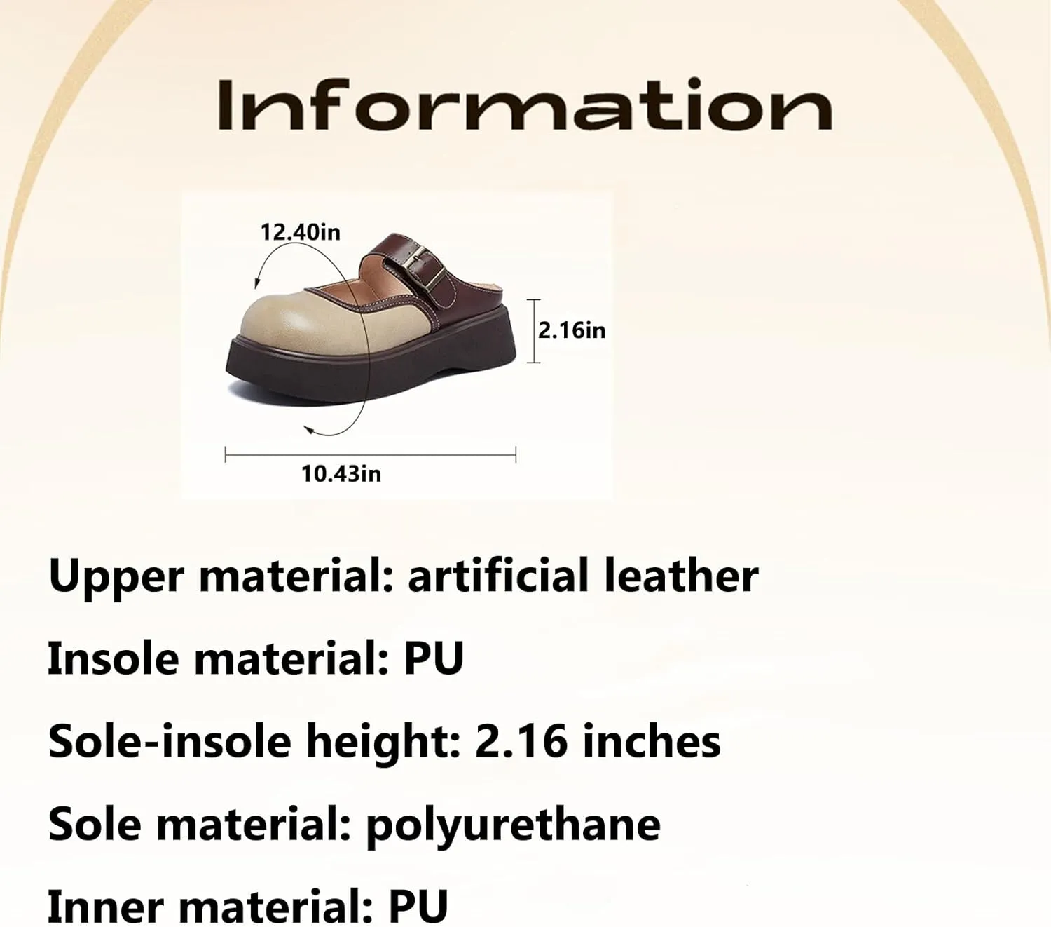 Women's Leather Monk Buckle Chunky Platform Mules Vintage Round Toe Slingback Clogs Casual Backless Loafers for Leisure, Party, Date