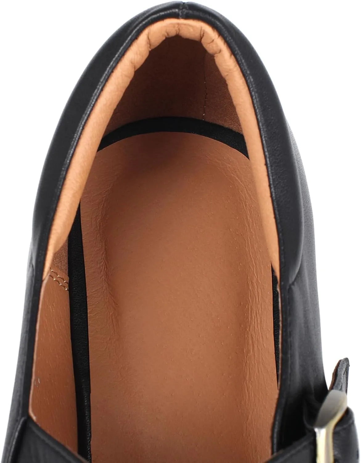 Women's Leather Oxford Mary Janes Shoes Flats Chunky Low Heels Platform Sewing Retro Classics Round Toe Ankle Strap