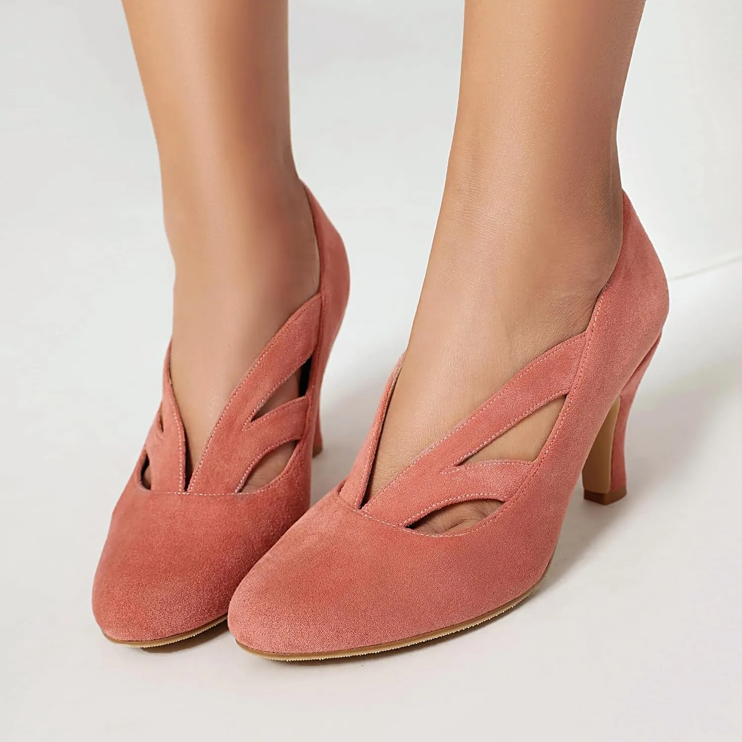 Women's Mary Jane Close Round Toe Vintage 1950s Gatsby Heels Retro 1920s Victorian Pumps 1930s Shoes