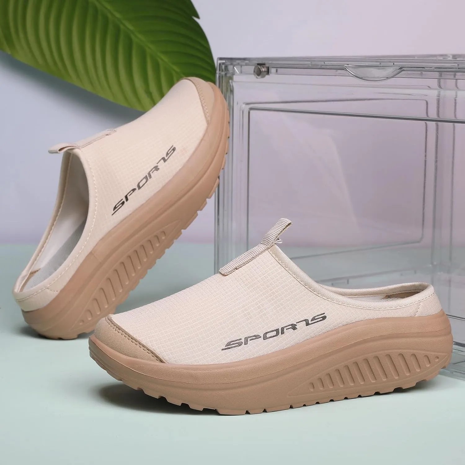 Women's No Limits Slip-On Mule Walking Shoes Women Fashion Sneakers Comfort Wedge Platform Loafers