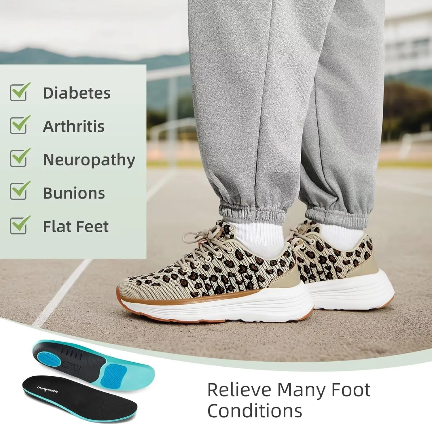 Women's Orthopedic Fashion Sneakers with Arch Support: Comfortable Cushion Flat Feet Shoes for Plantar Fasciitis, Orthotic Supportive Casual Thick Sole Sneakers for Ankle and Foot Pain Relief