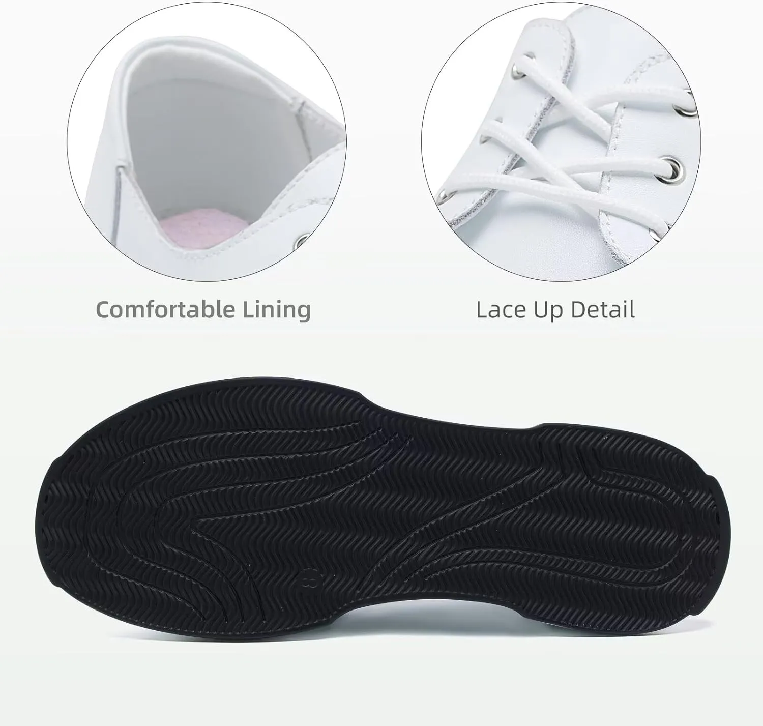 Women's Orthopedic Leather Dress Walking Shoes: Casual Sneakers with Arch Support for Plantar Fasciitis, Comfortable Supportive Shoes with Orthotic Insoles for Foot and Heel Pain