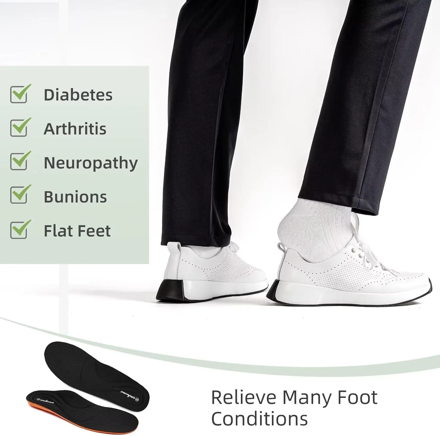Women's Orthopedic Leather Dress Walking Shoes: Comfortable Shoes with Arch Support for Plantar Fasciitis, Casual Flat Feet Supportive Fashion Sneakers for Foot and Heel Pain Relief