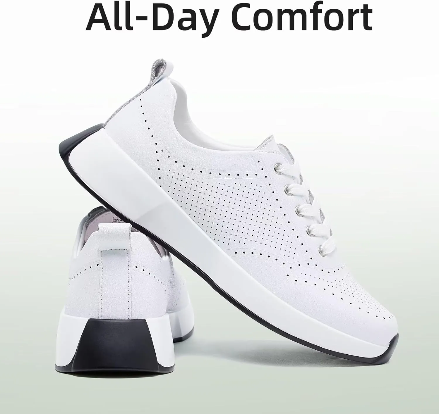 Women's Orthopedic Leather Dress Walking Shoes: Comfortable Shoes with Arch Support for Plantar Fasciitis, Casual Flat Feet Supportive Fashion Sneakers for Foot and Heel Pain Relief