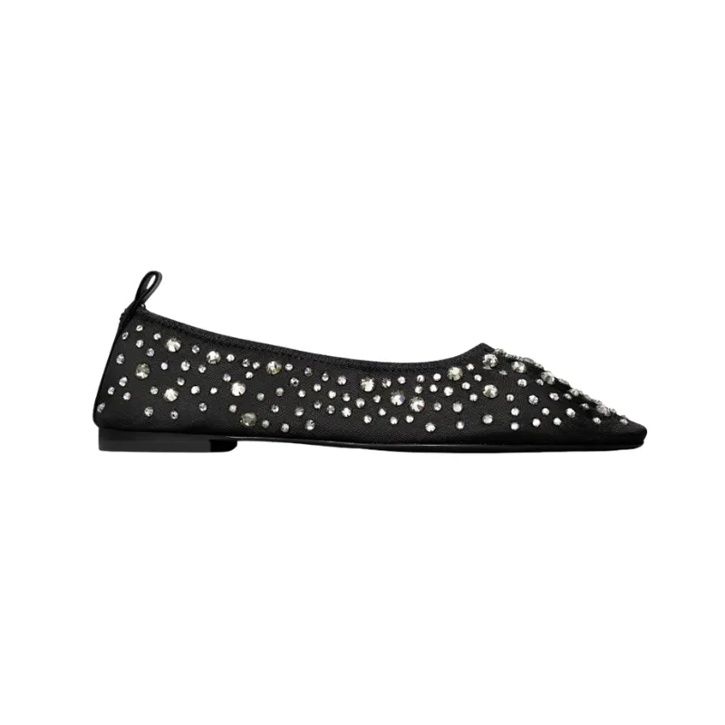 Womens | Tory Burch Crystal Ballet Flats Black