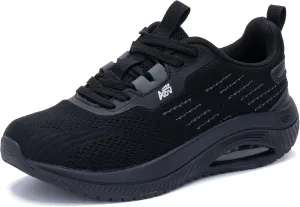 Women's Walking Shoes with Arch Support Orthotic Sneakers for Plantar Fasciitis Heel and Foot Pain Relief Tennis AllBlack Size 6.5