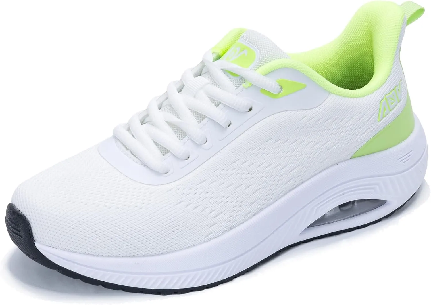 Women's Walking Shoes with Arch Support Orthotic Sneakers for Plantar Fasciitis Heel and Foot Pain Relief Tennis WhiteGreen Size 8.5