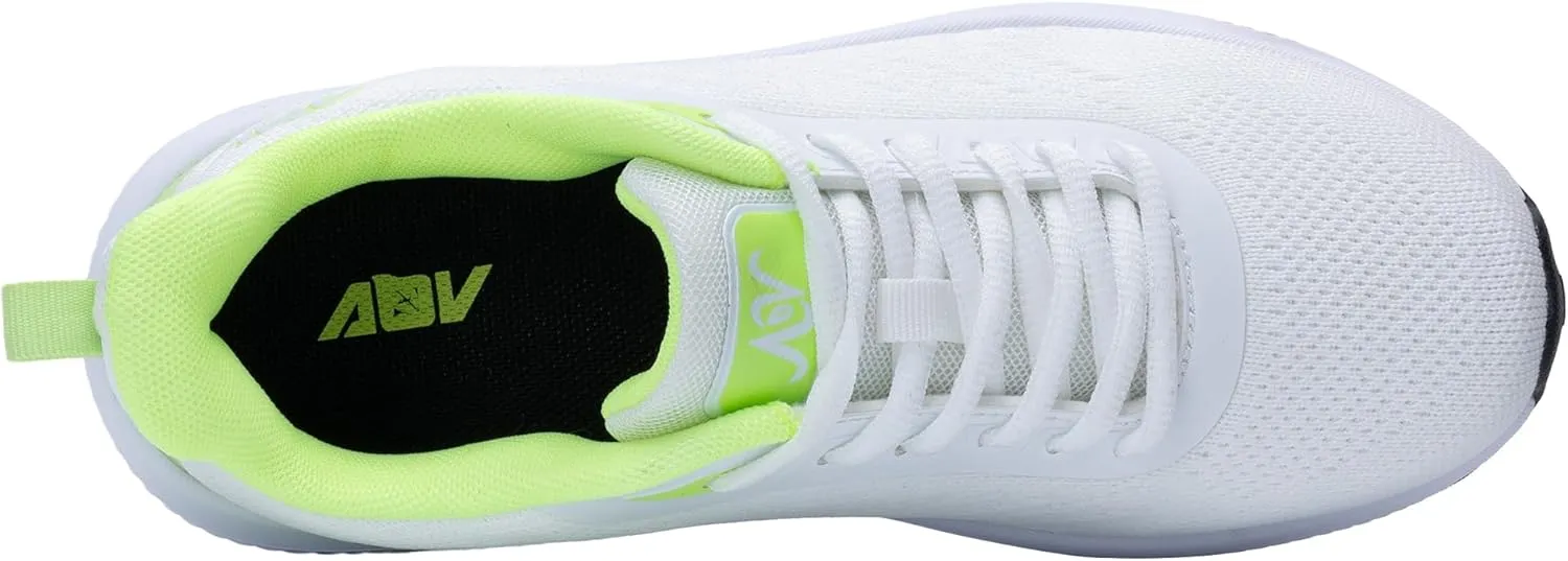Women's Walking Shoes with Arch Support Orthotic Sneakers for Plantar Fasciitis Heel and Foot Pain Relief Tennis WhiteGreen Size 8.5