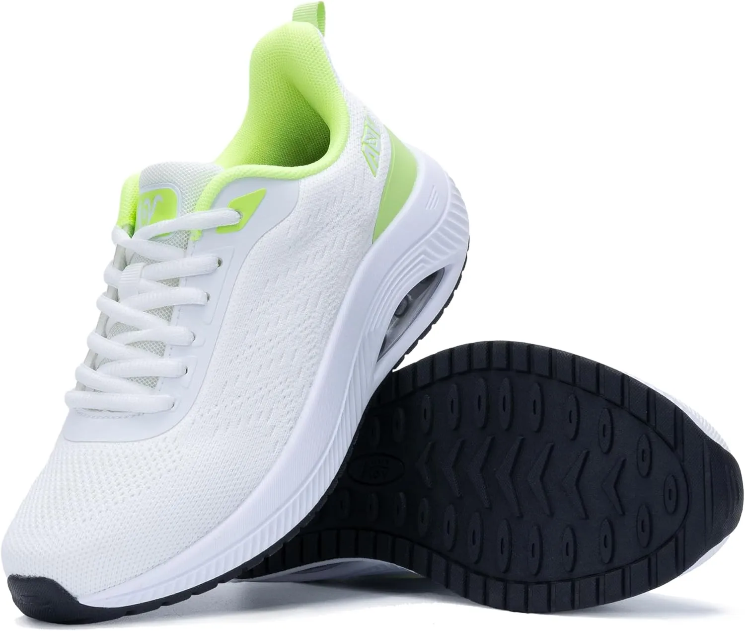 Women's Walking Shoes with Arch Support Orthotic Sneakers for Plantar Fasciitis Heel and Foot Pain Relief Tennis WhiteGreen Size 8.5