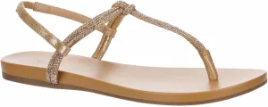 XAPPEAL Kali - Women's Open Toe Rhinestone T-Strap Slingback Flat Sandals