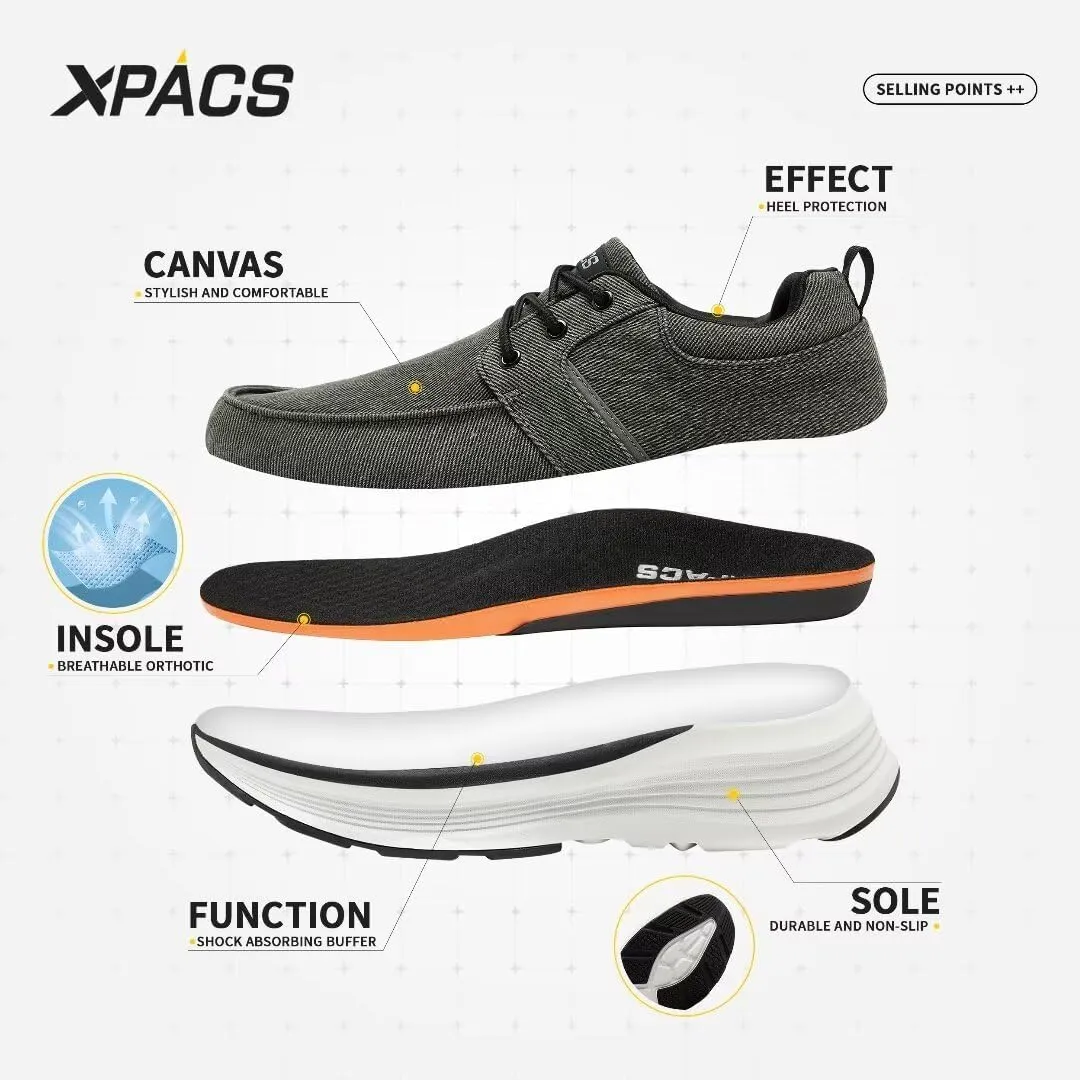 XPACS Orthopedic Comfortable Fashion Sneakers for Mens, Casual Arch Support Walking Shoes for Plantar Fasciitis, Cushion Supportive Orthotic Shoes for Foot and Heel Pain Relief