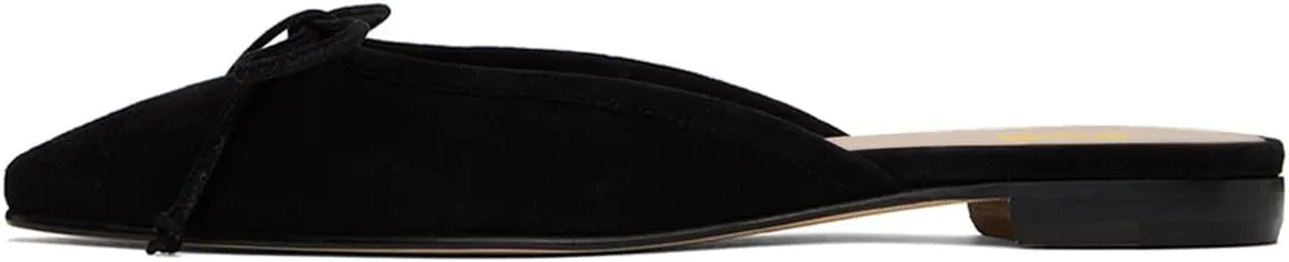 XYD Women Closed Toe Flat Clog Mules with Bowknot Open-Back Slip On Round Toe Daily Walking House Slipper Shoes
