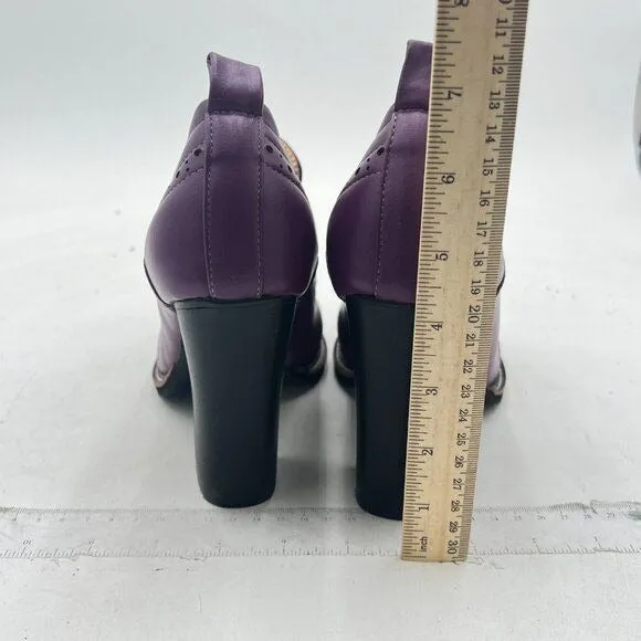 YDN Women Chunky High Heels Round Toe Oxford Loafer Size Color Material