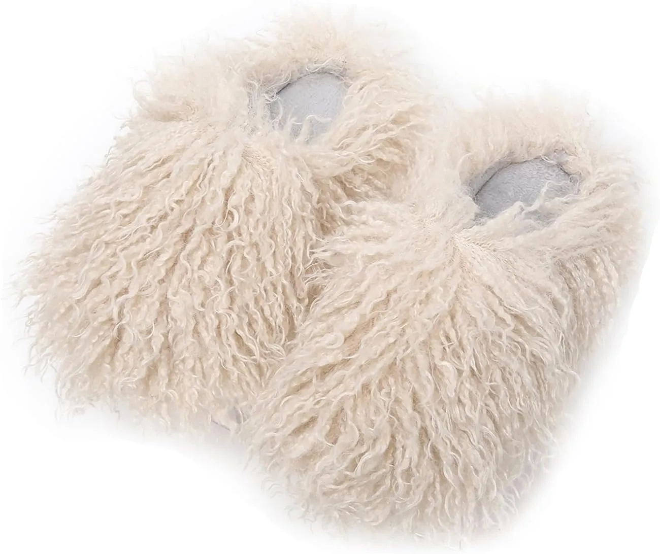 YESBOR Women's Men's Faux Fur House Slippers Fuzzy Fluffy Winter Warm Indoor Flat Slippers