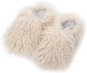 YESBOR Women's Men's Faux Fur House Slippers Fuzzy Fluffy Winter Warm Indoor Flat Slippers