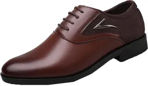 Yiozoi Men's Official Shoes Low Top Oxford Lace up Flat Wedding Party Business Office Pointed Dress
