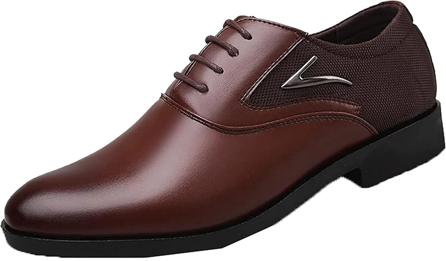 Yiozoi Men's Official Shoes Low Top Oxford Lace up Flat Wedding Party Business Office Pointed Dress