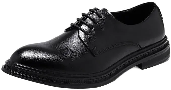 YZABEL Men's Pointed Toe Lace-Up Business Casual Shoes, Stylish Printed Oxfords Dress Shoes, Lightweight and Comfortable for Wedding Thanksgiving Christmas New Year Party Daily Activity