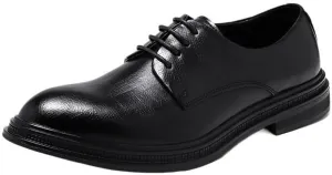 YZABEL Men's Pointed Toe Lace-Up Business Casual Shoes, Stylish Printed Oxfords Dress Shoes, Lightweight and Comfortable for Wedding Thanksgiving Christmas New Year Party Daily Activity