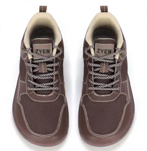 ZYEN Men's Barefoot Wide Toe Box Shoes Non Slip Zero Drop Causal Leather Shoes Utra Light Wide Width Walking Fashion Sneakers Breathable Wide Minimalist Running Sneakers Workout Gym Trainer
